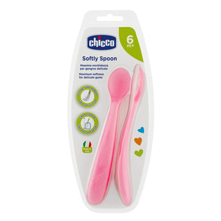 Chicco Soft Spoon Pink 6M+ 2Pcs
