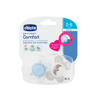 Chicco Physio Comfort Silicone Pacifier Boys 0-6M 2Pcs