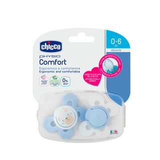 Chicco Physio Comfort Silicone Pacifier Boys 0-6M 2Pcs
