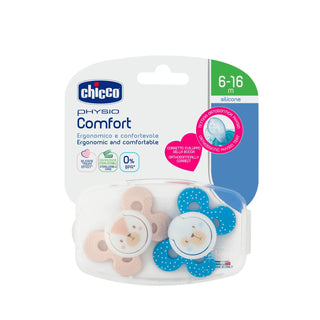 Chicco Physio Comfort Silicone Pacifier Boys 6-16M 2Pcs