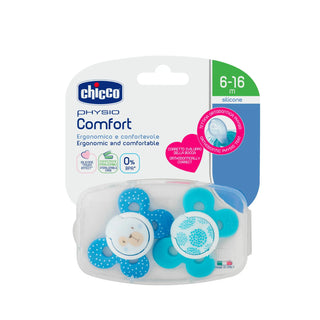 Chicco Physio Comfort Silicone Pacifier Boys 6-16M 2Pcs