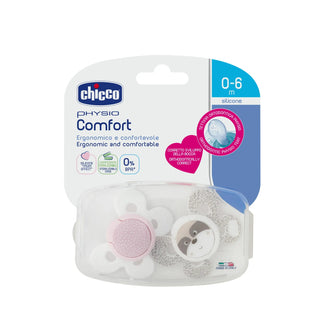 Chicco Physio Comfort Silicone Pacifier Girls 0-6M 2Pcs