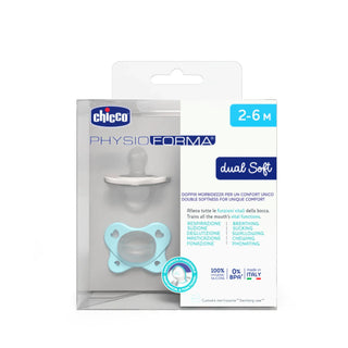Chicco Physio Dual Soft Blue Pacifier 2-6M 2Pcs