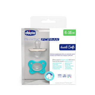 Chicco Physio Dual Soft Blue Pacifier 6-16M 2Pcs