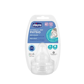 Chicco Physio Silicone Teats Fast Flow 4M+ 2Pcs