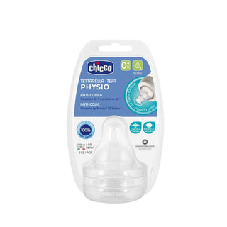 Chicco Physio Silicone Teats Normal Flow 0M+ 2Pcs
