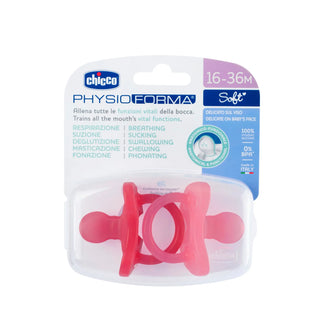 Chicco Physio Soft Silicone Pink Pacifier 16-36M+ 2Pcs