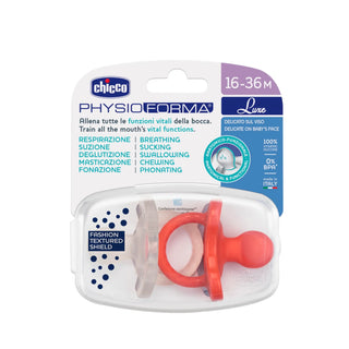 Chicco PhysioForma Luxe Orange-Transparent Pacifier 16-36M 2Pcs