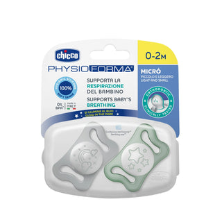 Chicco PhysioForma Micrò Lumi Pacifier 0-2M 2Pcs