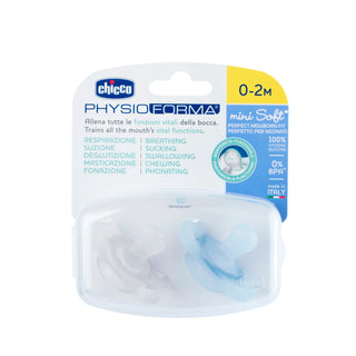 Chicco PhysioForma Mini Soft Pacifier Blue 0-2M 2Pcs