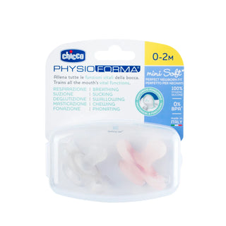 Chicco PhysioForma Mini Soft Pacifier Pink 0-2M 2Pcs