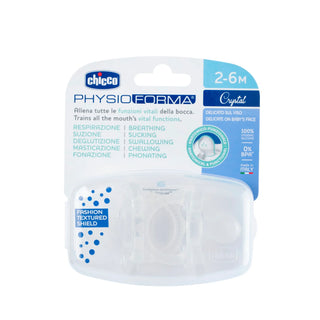 Chicco PhysioForma Soft Crystal Silicone Pacifier 2-6M 2Pcs