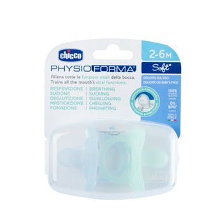 Chicco Soft Silicone Blue Pacifier 2-6M 2Pcs