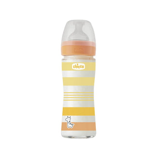 Chicco Well-Being Glass Baby Bottle Orange +0M 240ml