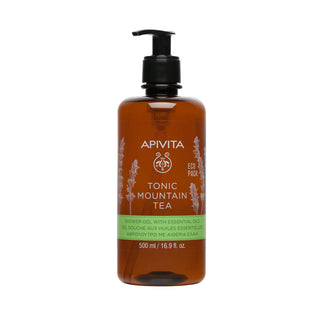 Apivita Tonic Mountain Tea Shower Gel Essential Oils Ecopack 500ml