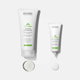 Babé Stop AKN PACK Cleanser Gel + Mattifying Fluid