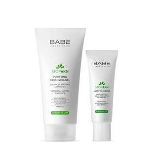 Babé Stop AKN PACK Cleanser Gel + Mattifying Fluid