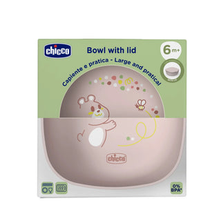 Chicco Bowl With Lid Pink 6M+ 1Pc