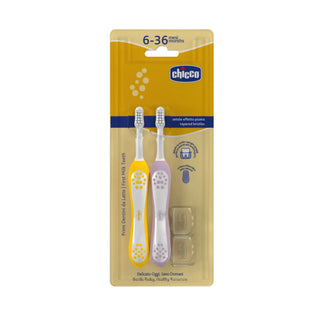 Chicco First Teeth Brushes Lilac and Yellow 6-36M