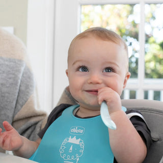 Chicco Silicone Feeding Set Blue 6M+ 1Pc