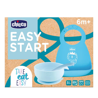 Chicco Silicone Feeding Set Blue 6M+ 1Pc