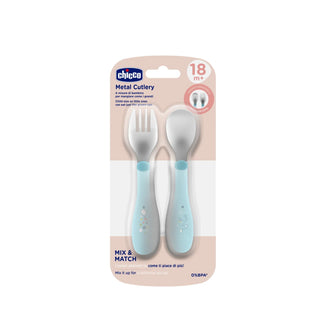 Chicco Stainless Steel Cutlery Blue 18M+ 1Pc