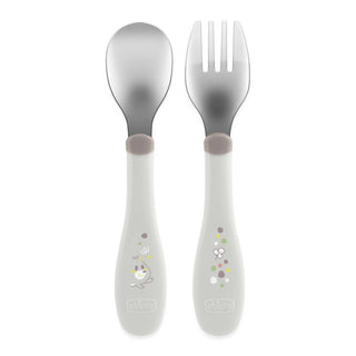 Chicco Stainless Steel Cutlery Grey 18M+ 1Pc