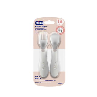 Chicco Stainless Steel Cutlery Grey 18M+ 1Pc