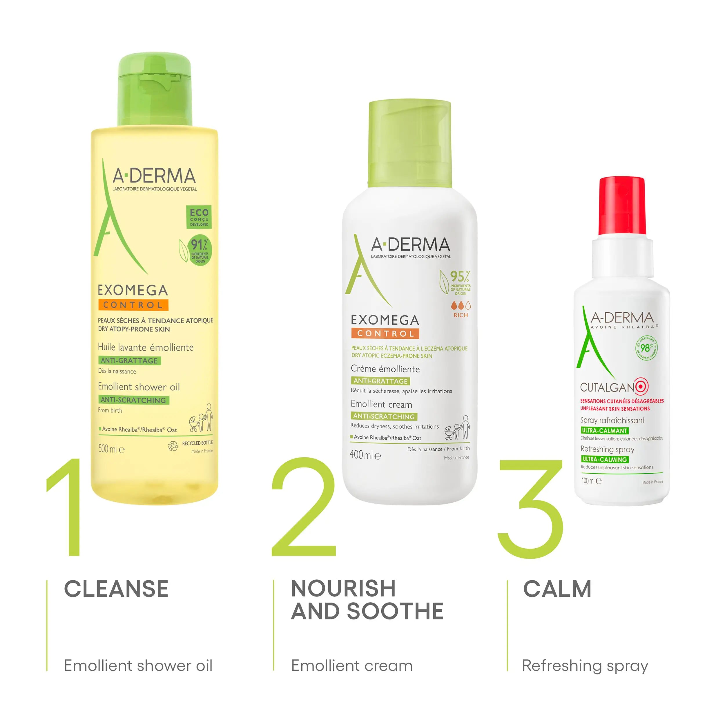 A-DERMA EXOMEGA CONTROL 400ml 2本セット A-Derma Exomega Control Cream Organic 400 ml| Be and Care