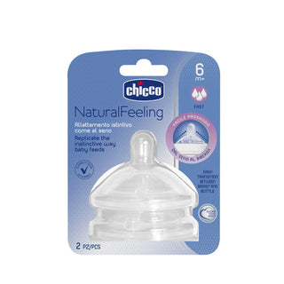 Chicco NaturalFeeling Nipple Fast Flow 6M+ 2Pcs