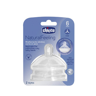 Chicco NaturalFeeling Nipple Thick Flow 6M+ 2Pcs