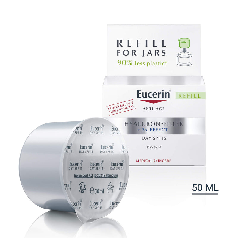 Eucerin Hyaluron-Filler x3 Effect Day Cream Dry Skin SPF 15 Refill 50ml