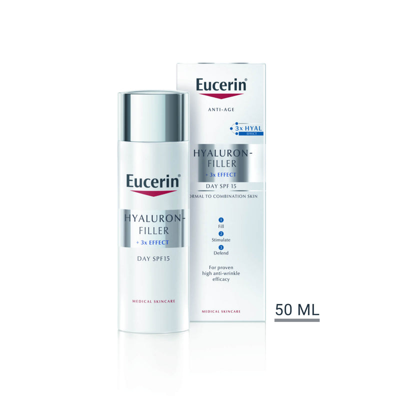Eucerin Hyaluron-Filler x3 Effect Day Cream Normal to Combination Skin SPF15 50ml