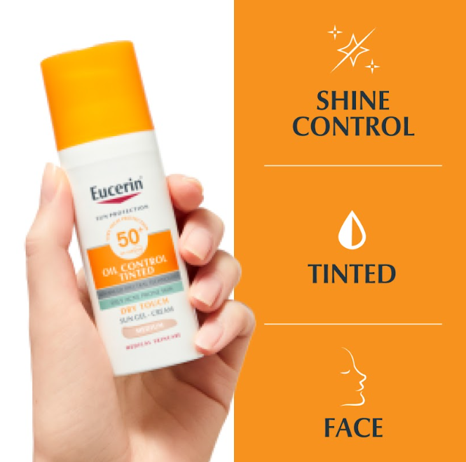 Eucerin Sun Oil Control Tinted Gel-Cream Dry Touch Medium SPF 50+ 50ml