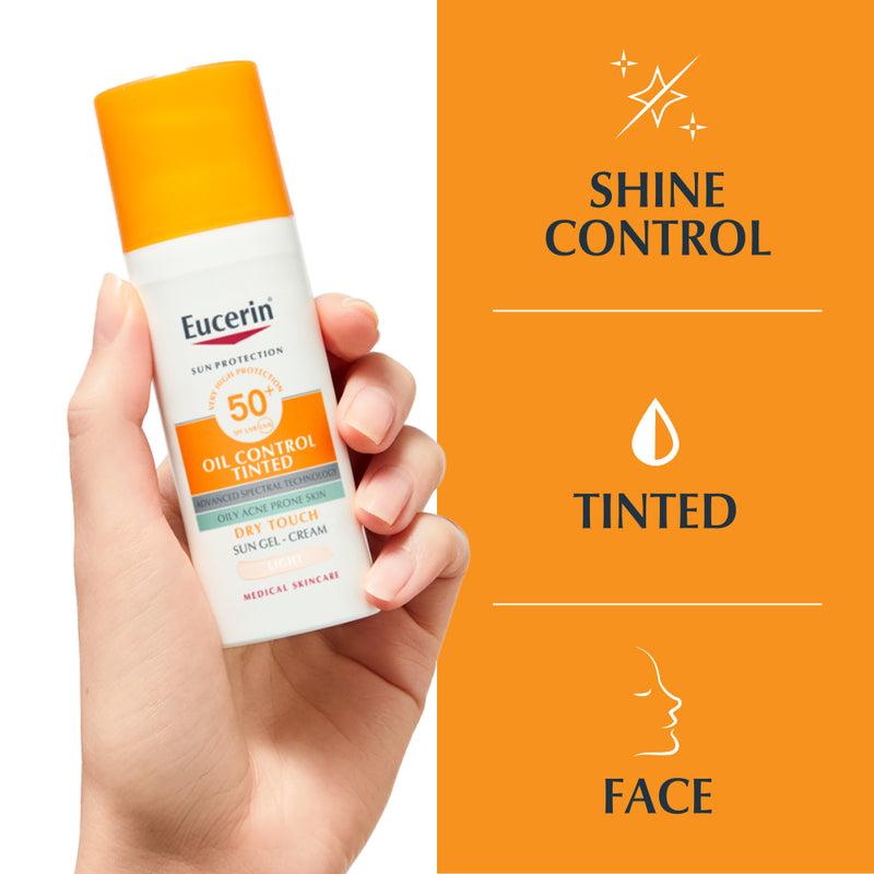 Eucerin Sun Oil Control Tinted Gel-Cream Light Dry Touch SPF 50+ 50ml