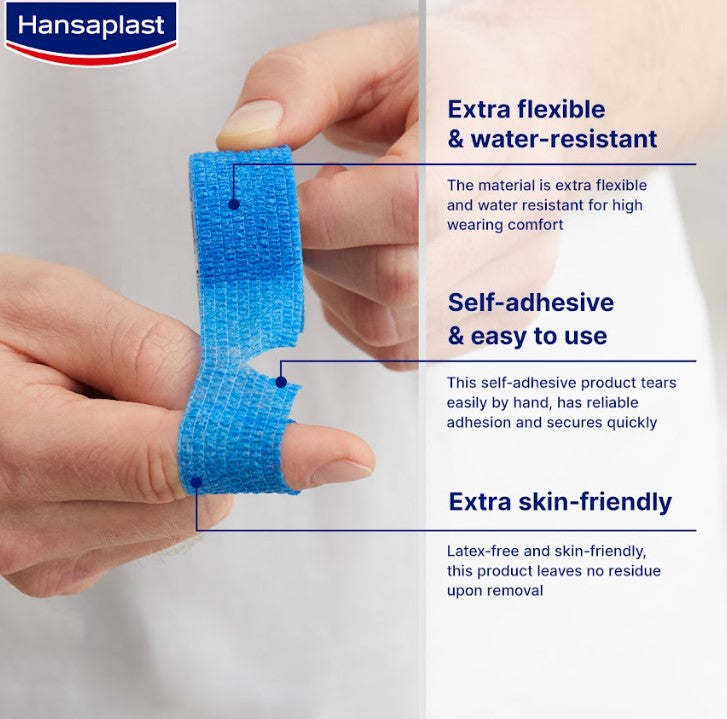 Hansaplast Blue cohesive tape for fingers 5m x 2.5cm