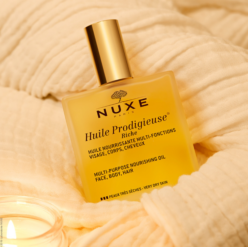 Nuxe Huile Prodigieuse Rich Dry Oil For Face, Body And Hair 100ml + Creme Fraiche 15ml