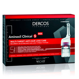 Vichy Dercos Aminexil Clinical 5 Anti-hair Loss Treatment for Men 21 Ampoules