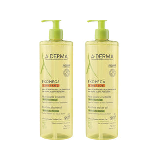 A-Derma Exomega Control Emollient Shower Oil Pack 2x500ml