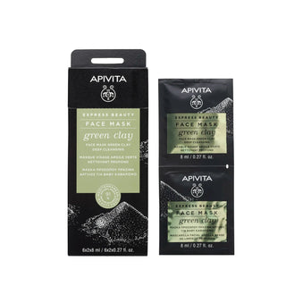 Apivita Express Beauty Cleansing Mask Green Clay Deep 2x8ml