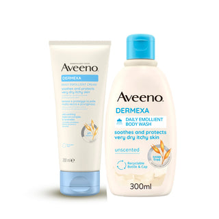 Aveeno Dermexa Daily Emollient Cream 200ml + Dermexa Daily Emollient Body Wash 300ml