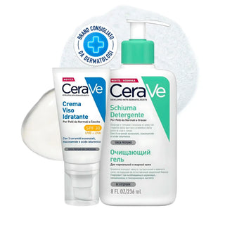 CeraVe Foaming Cleanser 236ml + Facial Moisturising Lotion SPF30 50ml