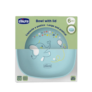 Chicco Bowl With Lid Blue 6M+ 1Pc