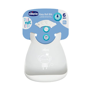 Chicco Silicone Bib Grey 6M+