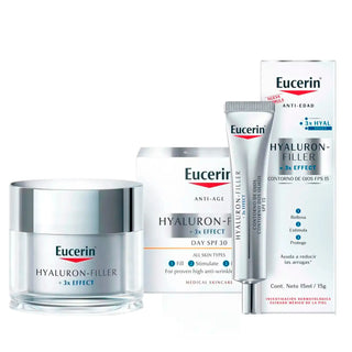 Eucerin Hyaluron-Filler x3  Effect PACK Anti Aging Day Routine Day Cream SPF30 + Eye Contour