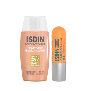 ISDIN Fotoprotector FusionWater Magic Color Medium SPF50 50ml + ISDIN Lip Protector SPF30 4g