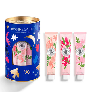 Roger & Gallet Christmas Kit 3 Hand Creams, Gimgembre Rouge, Fleur de Figuier and Rose