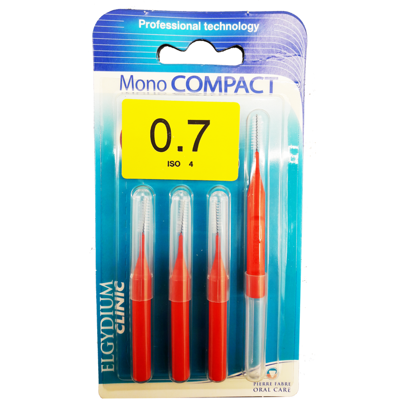 Elgydium Clinic Mono Compact Toothbrush Red – 4 to 3mm -4un