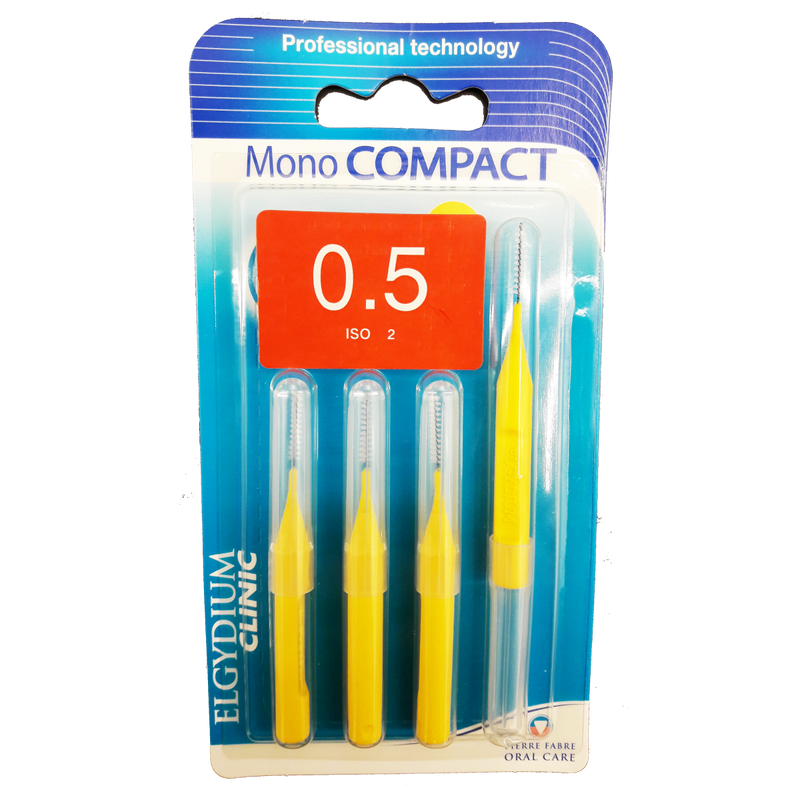 Elgydium Clinic Mono Compact Toothbrush Yellow – 2.5 to 2.2mm 4un