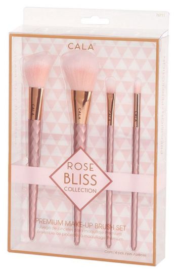 Cala Rose Bliss Premium MakeUp Brush Set 4 Pcs
